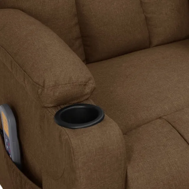 Fauteuil électrique de massage Marron Tissu