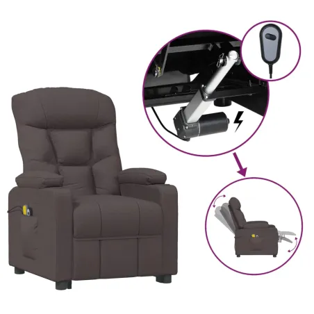 Fauteuil électrique de massage Marron foncé Tissu