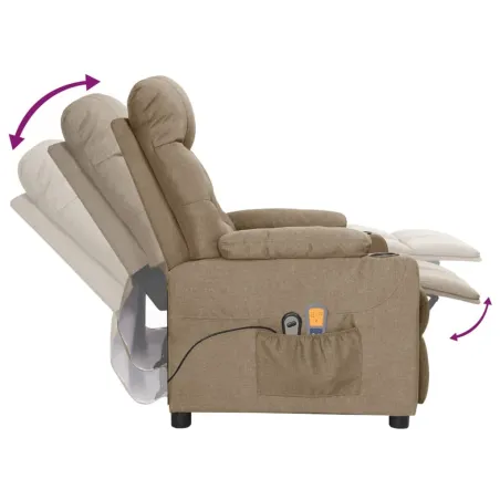 Fauteuil électrique de massage Taupe Tissu