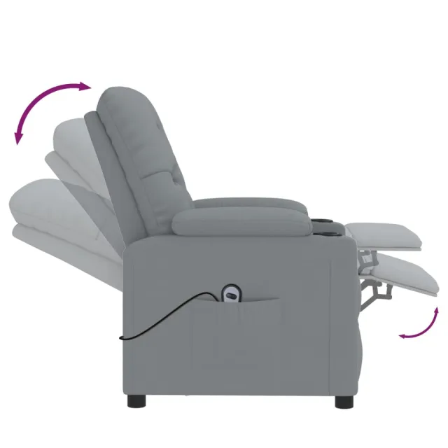 Fauteuil inclinable électrique Gris clair Tissu