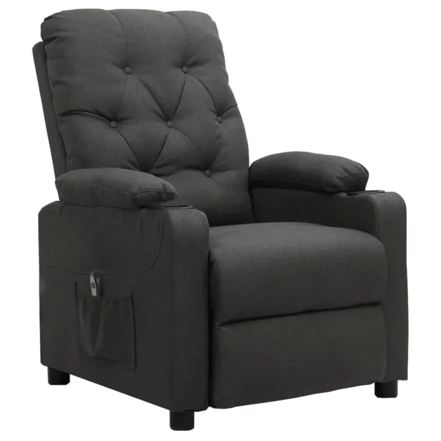 Fauteuil inclinable électrique Gris foncé Tissu