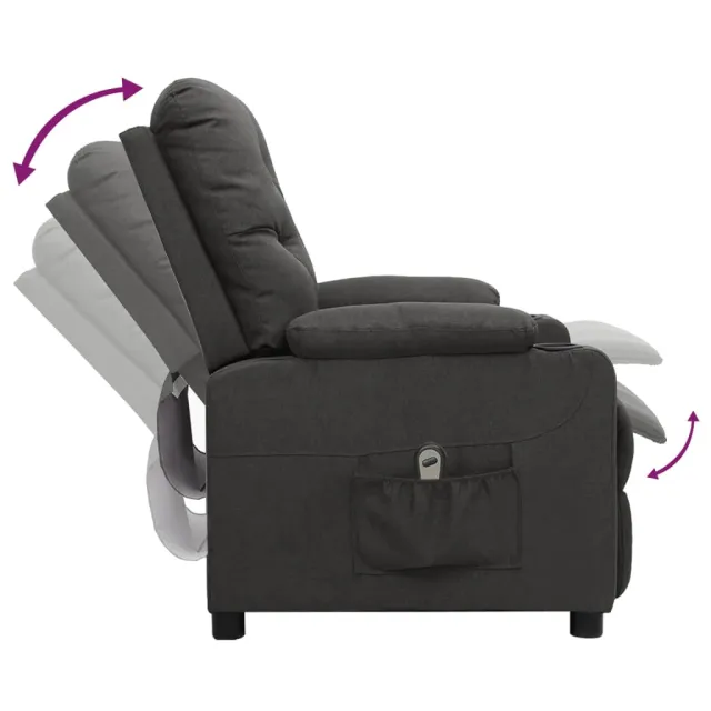 Fauteuil inclinable électrique Gris foncé Tissu