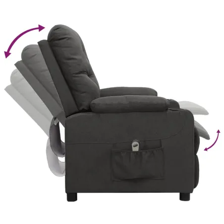 Fauteuil inclinable électrique Gris foncé Tissu