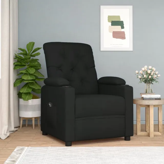Fauteuil inclinable électrique Noir Tissu