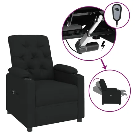 Fauteuil inclinable électrique Noir Tissu 2