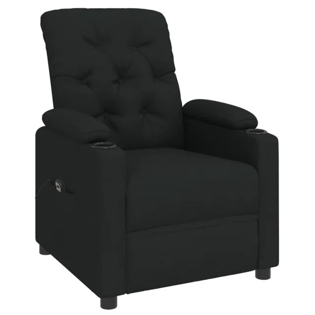 Fauteuil inclinable électrique Noir Tissu
