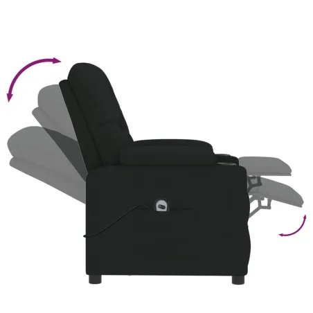 Fauteuil inclinable électrique Noir Tissu