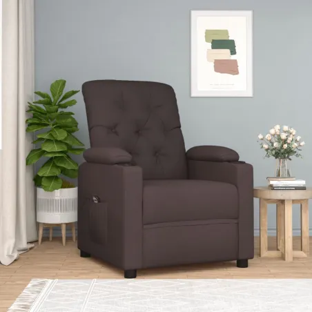 Fauteuil inclinable électrique Marron foncé Tissu