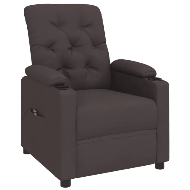 Fauteuil inclinable électrique Marron foncé Tissu