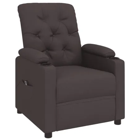 Fauteuil inclinable électrique Marron foncé Tissu
