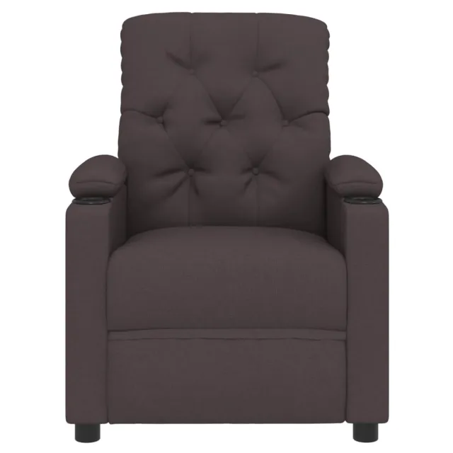 Fauteuil inclinable électrique Marron foncé Tissu