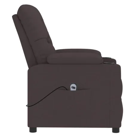 Fauteuil inclinable électrique Marron foncé Tissu