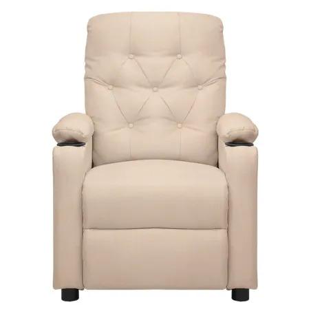 Fauteuil inclinable électrique Crème Tissu