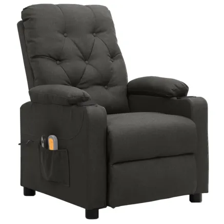 Fauteuil électrique de massage Gris foncé Tissu 2