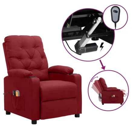 Fauteuil électrique de massage Bordeaux Tissu