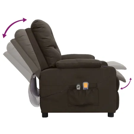 Fauteuil électrique de massage Marron foncé Tissu