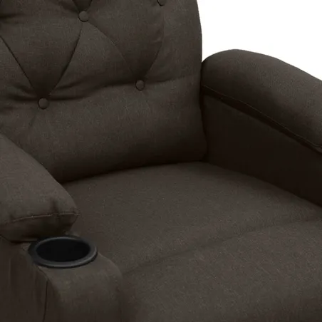 Fauteuil électrique de massage Marron foncé Tissu