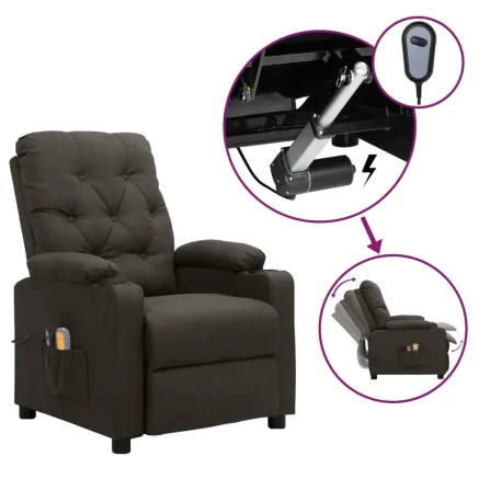 Fauteuil électrique de massage Taupe Tissu