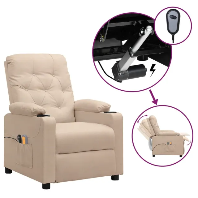 Fauteuil électrique de massage Crème Tissu