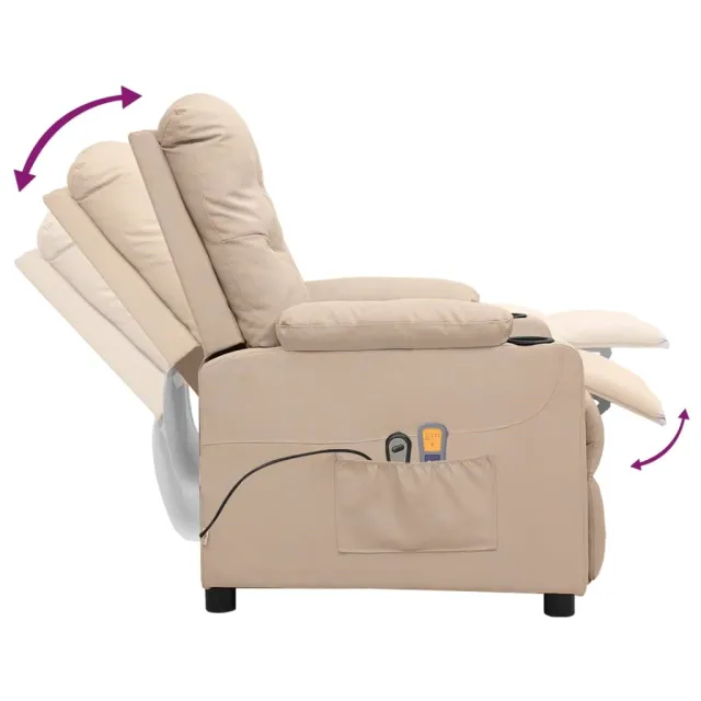 Fauteuil électrique de massage Crème Tissu