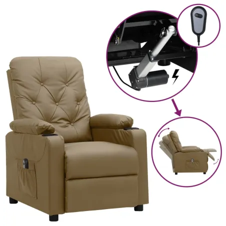 Fauteuil inclinable électrique Cappuccino Similicuir