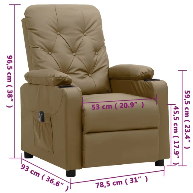Fauteuil inclinable électrique Cappuccino Similicuir