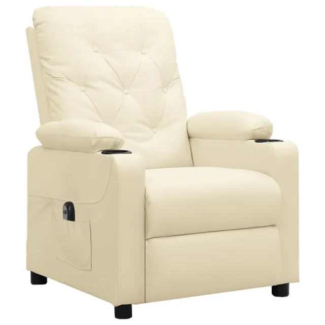 Fauteuil inclinable électrique Crème Similicuir