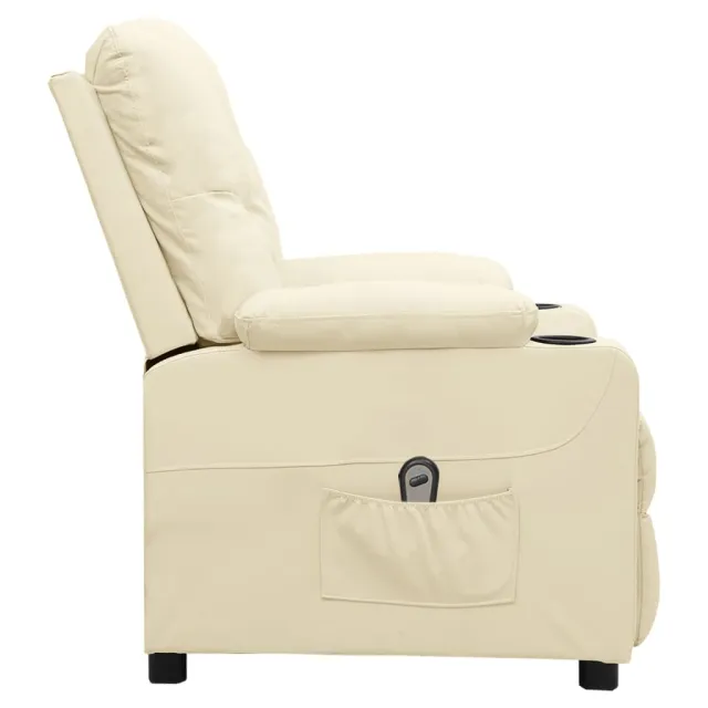 Fauteuil inclinable électrique Crème Similicuir