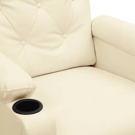 Fauteuil inclinable électrique Crème Similicuir