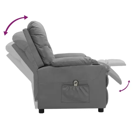 Fauteuil inclinable électrique Gris Similicuir