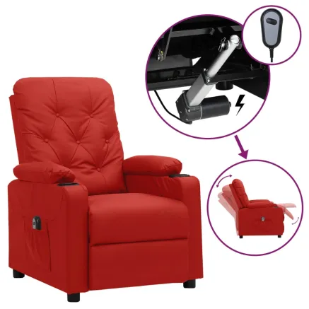 Fauteuil inclinable électrique Rouge bordeaux Similicuir