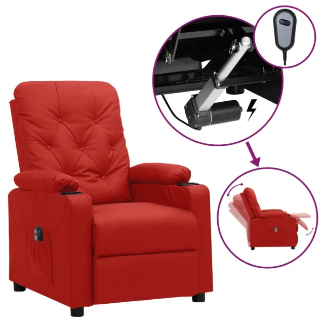 Fauteuil inclinable électrique Rouge bordeaux Similicuir