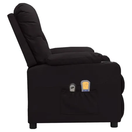 Fauteuil électrique de massage Noir Similicuir