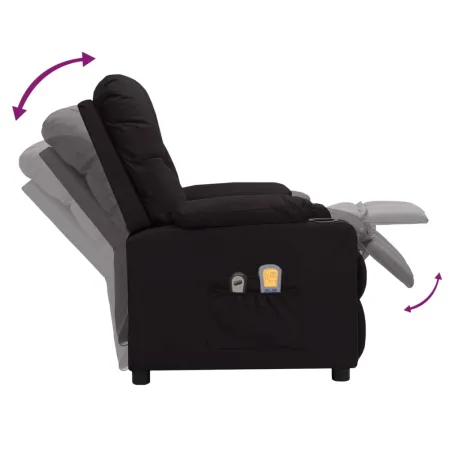 Fauteuil électrique de massage Noir Similicuir