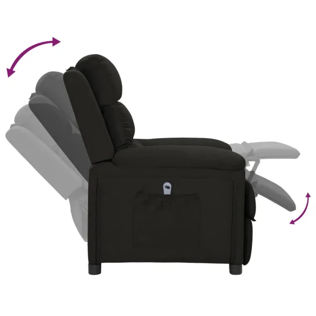 Fauteuil inclinable électrique Noir Tissu