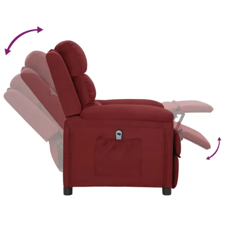 Fauteuil inclinable électrique Rouge bordeaux Tissu