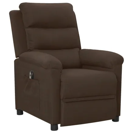 Fauteuil inclinable électrique Marron foncé Tissu 2