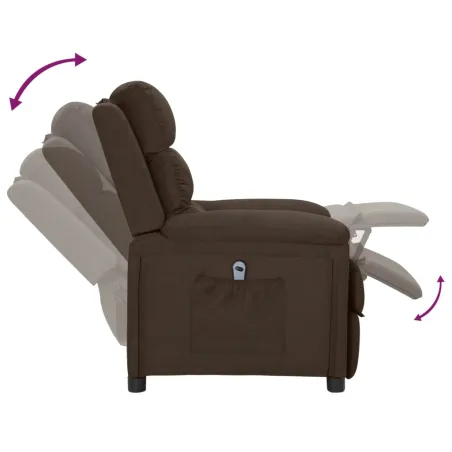 Fauteuil inclinable électrique Marron foncé Tissu