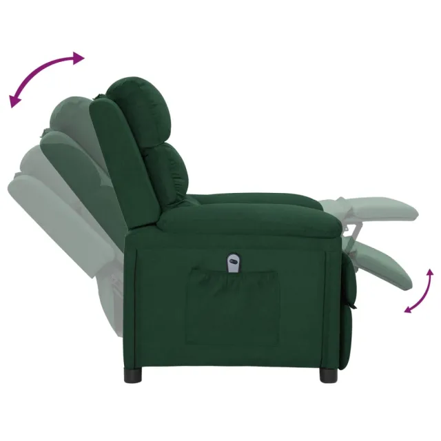 Fauteuil inclinable électrique Vert foncé Tissu