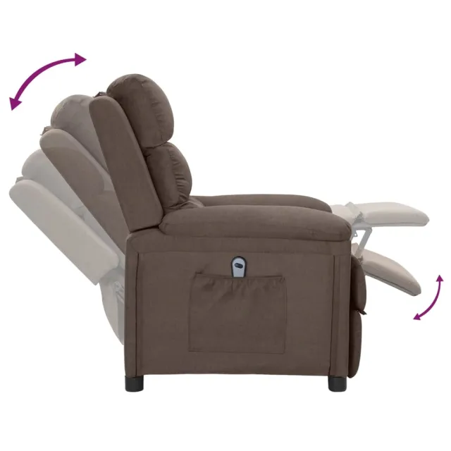 Fauteuil inclinable électrique Taupe Tissu