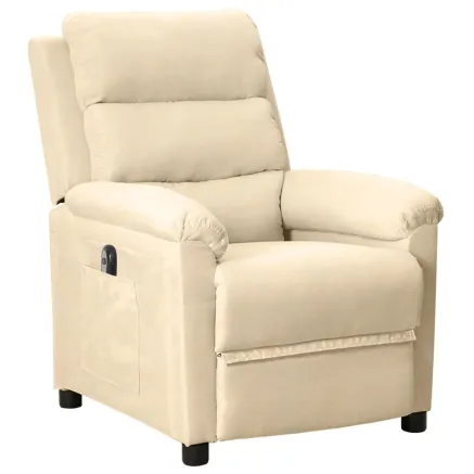 Fauteuil inclinable électrique Crème Tissu 2