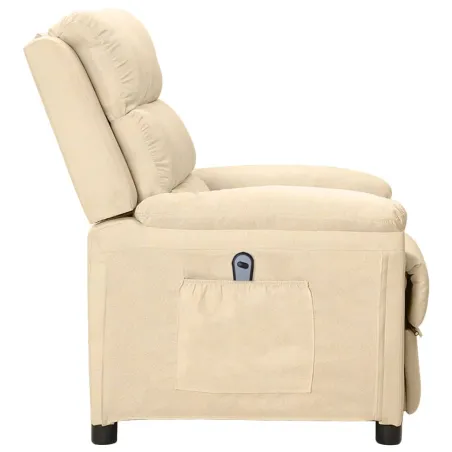 Fauteuil inclinable électrique Crème Tissu