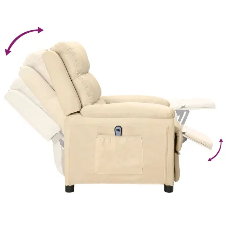 Fauteuil inclinable électrique Crème Tissu