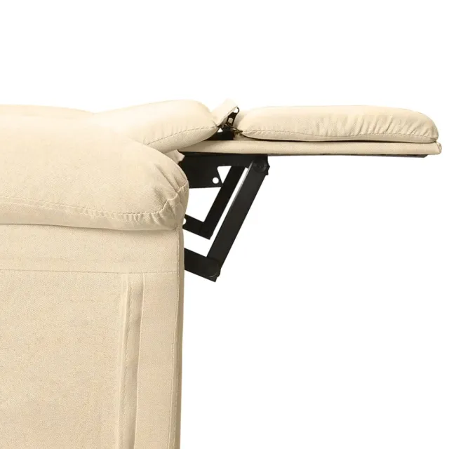 Fauteuil inclinable électrique Crème Tissu