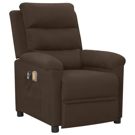 Fauteuil électrique de massage Marron foncé Tissu 2