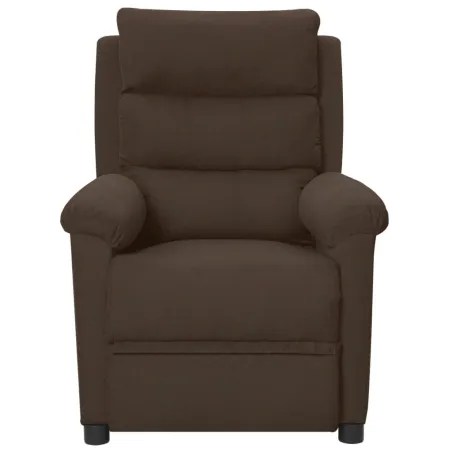Fauteuil électrique de massage Marron foncé Tissu