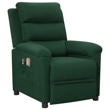 Fauteuil électrique de massage Vert foncé Tissu 2