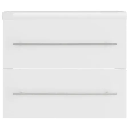 Armoire d'évier avec lavabo intégré Blanc Aggloméré