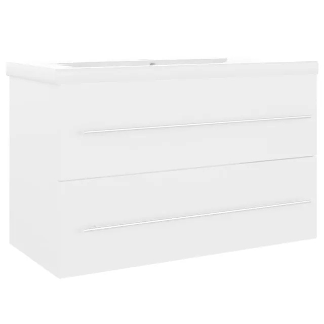 Armoire d'évier avec lavabo intégré Blanc Aggloméré