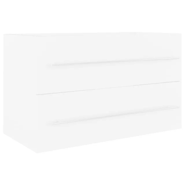 Armoire d'évier avec lavabo intégré Blanc Aggloméré